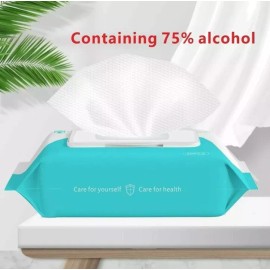 MeiShiYu 4 Pack 75% Alcohol Hand Sanitizing Wipes With 50 Wipes/Pack (Total 200 Wipes)