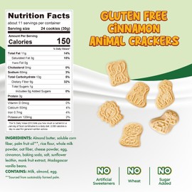 ChocZero Animal Crackers Cookies, Cinnamon Flavored, Gluten Free, Low Carb, No Added Sugar, 12 Ounce (Pack of 1)