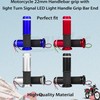 Amavoler Universal Motorcycle 22mm Handlebar Grip with Light Turn Signal