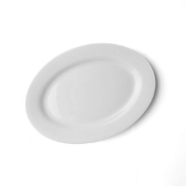 Holst Porzellan VLP 250 Vital Level Oval Plate Flat White 25 x 18 x 2 cm Pack of 6