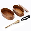 YFWOOD Japanese Bento Box, Lunch Boxes, Japanese Double Layer Natural