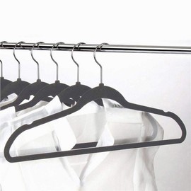 Yaheetech 100 Pack Non Slip Velvet Hangers Heavy Duty Flocked Coat Suit Hangers Space Saving Clothes Racks with 360° Swivel Hook, Gray