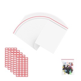 Pack of 200 Zip Bags, Zip Closure Set, Transparent Zip Bags with Labelling Stickers, Reusable, Versatile for Home, Office and Travel (200.4 x 6 cm)