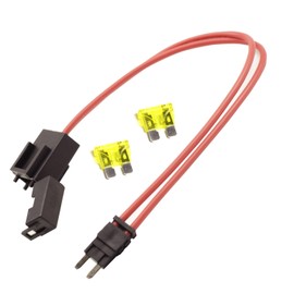 RKURCK 32V 16AWG Car Fuse Holder Connector 20Amp,Tap and Test Automotive Circuits Red Wire Cable, Fit for Small ATM Fusebox Panels with 2Pcs 20A Fuses