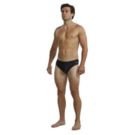 TYR Men's TYReco Solid Racer Brief Swimsuit, Black, 38