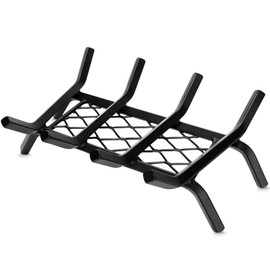 Fireplace Grate 17 "Heavy Duty with Ember Retainer, 1/2” Bar Fire Log Grate for Inside Fireplace, Fireplace Assectories, Chimney Hearth Wood Stove Burning Rack Holder,Wood Stove Grate for Outdoor