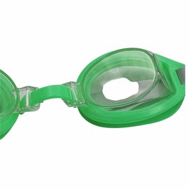 schone Children's Swimming Goggles – Adjustable Kids Swim Goggles with Rubber Eye Protectors, Nose Strap & Head Strap – Durable Plastic and Rubber, Bright Colours (Green)