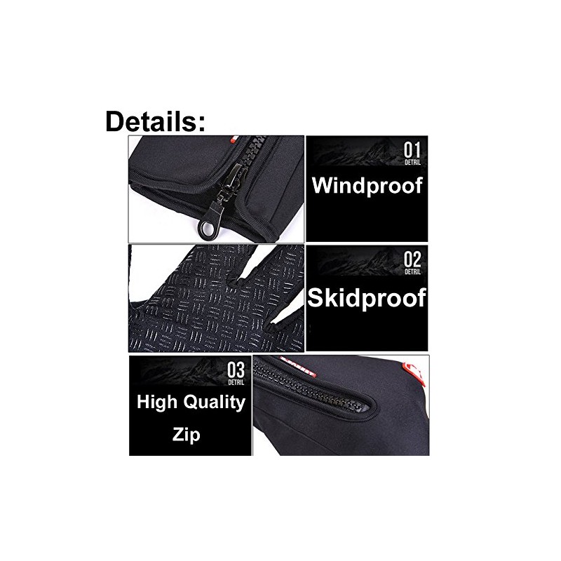 DGBAY Cycling Touch Screen Outdoor Gloves,Mountain Bike Gloves, Waterproof Outdoor