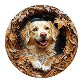 Wooden Puzzle Adults and Children, 3D Golden Retriever 2 Circular Unique Puzzles, Wooden Puzzle Adults with Wooden Gift Box (M-200 Pieces)