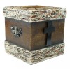 Ebros Gift Rustic Western Fleur De Lis Cross With Birchwood