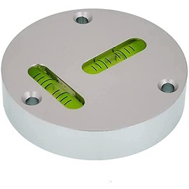 XMLEI High precision aluminum alloy-Metal round horizontal bubble T-type two-way level instrument metal level diameter 60mm accuracy 5 ′ / 2mm (silvery), A15886