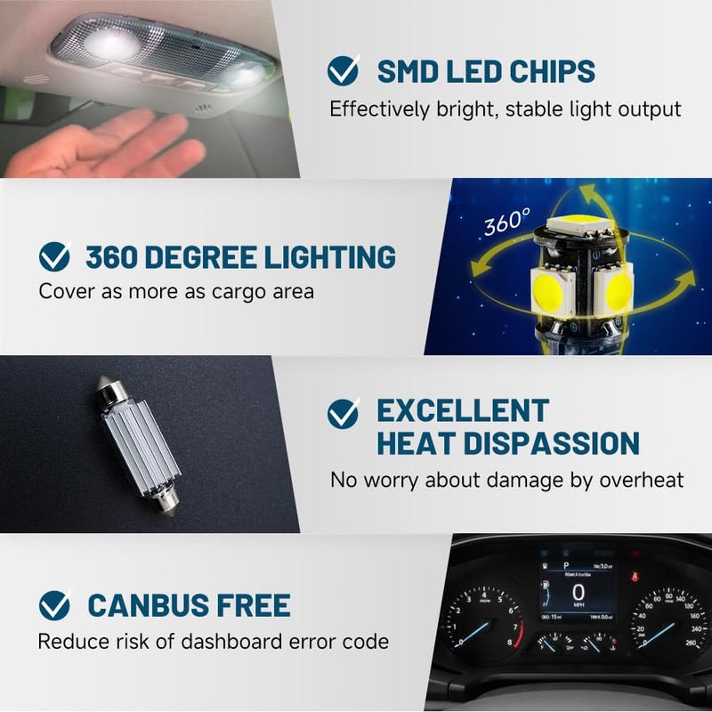 NJSBYL 7PCS LED Interior Dome Cargo Light Replacement Kit Led