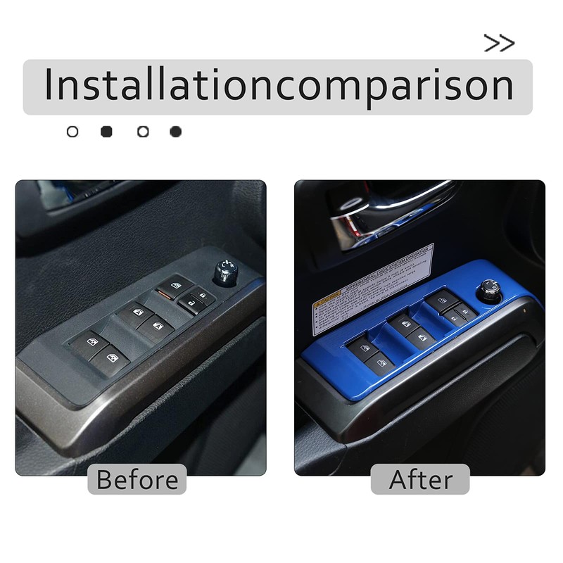Front and Rear Doors 4pcs Look Interior Door Armrest Window