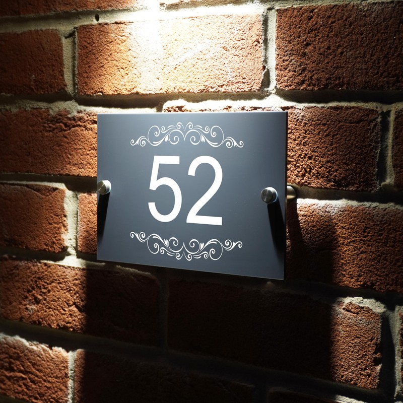 Badgemaster Modern Anthracite House Number Sign Plaque Stainless Steel Standoffs
