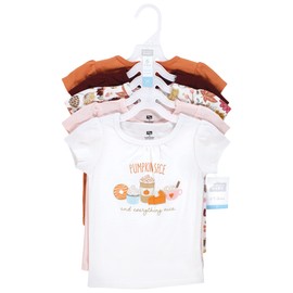 Hudson Baby Unisex Baby Short Sleeve T-Shirts, Fall Pumpkin Spice, 3 Toddler