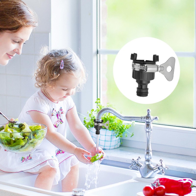 3 Piece Universal Tap Connector for Hose Pipe, Adjustable Indoor