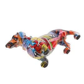 iplusmile Colorful Dachshund Statue Creative Dog Ornament for Home Decor Unique Collectible Sculpture for Animal Lovers Stylish Office Desk Decoration