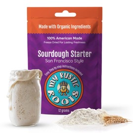 MY RUSTIC ROOTS San Francisco Sourdough Starter Culture – All Natural & Organic Sourdough Bread Starter - Beginner Friendly - Perfect for Baking Delicious Homemade Artisan Bread, Pizza & More - 12g
