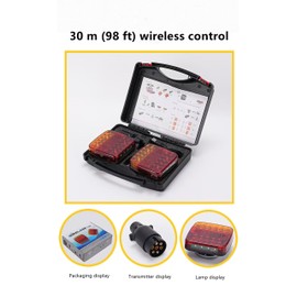 Wireless LED Trailer Tail Light Kit, Magnetic Dual Warning Lights 2025, IP65 Waterproof, Portable Design, for Truck, RV, Boat, Camper, Trailer, with Brake, Turn & Tail Functions