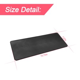Car Dashboard Anti-Slip Sticky Pad, 15.7"x 7.8" Non-Slip Heat Resistant Rubber Mat, Auto Accessories for Home Office, Strong Adhesive Anti Slide Pad for Phones, Sunglasses, Keys (Black/Grid)