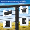 BLIKA Complete Set 42" Cable Railing Post Kit(Post 41"x2"x2"), Black