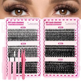 NUHEXRY - Pestañas Postizas Kit Completo, Manga Lashes Con Unión Y Sellado, Incluye 5 en 1 Herramienta Lash Bond y Seal y Remover y Pinzas, Pestañas