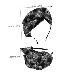 Baluue Half Hat Headband for Women Elegant Plaid Bow Hair Accessory Lightweight Decorative Headband for Fashion Parties Vintage Chic Aesthetic Hair Accessories