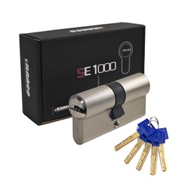 HEXIHER Solid Brass 30/35 Double Cylinder Cylinder Lock with 5 Keys - Length: 65 mm, A:30 B:35 - SE1000