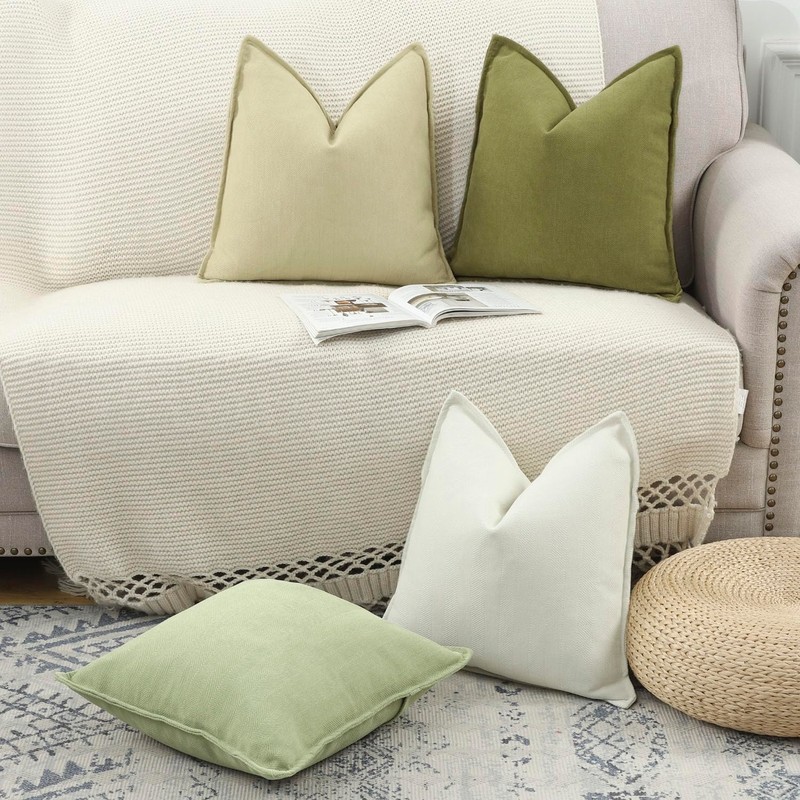 Madizz Set of 2 Patterned Chenille Cushion Covers Soft Short