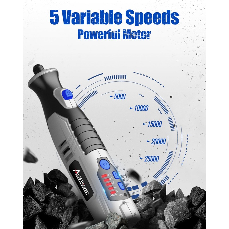 AVID POWER Cordless Rotary Tool 2.0 Ah 8V Rechargeable Rotary
