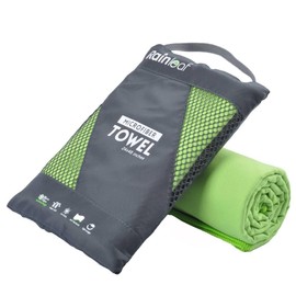 Rainleaf Microfiber Towel Perfect Travel & Sports &Beach Towel. Fast Drying - Super Absorbent - Ultra Compact. Suitable for Camping, Backpacking,Gym, Beach, Swimming,Yoga,Green,16 X 32 Inches