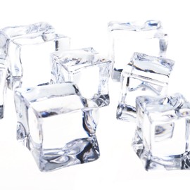 Cosmos 8 Pcs Fake Clear Acrylic Plastic Ice Cubes Square Shape for Display & Photography