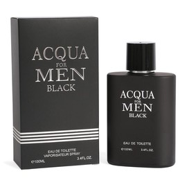 Acqua For Men Black Eau de Toilette Spray Cologne for Men 100ml/3.4fl.oz. - Fragrance for Men