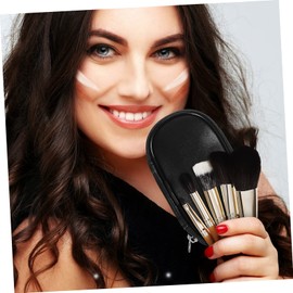 Healeved 9pcs Portable Makeup Brush Travel Toiletry Bag for Foundation Eye Shadows Blush Eyebrow Professional Makeup Tools