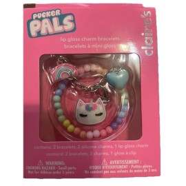 Claire’s New Claire's Pucker Pals Lip Gloss Charm Bracelet W/ 2 Refill Lipgloss Charms