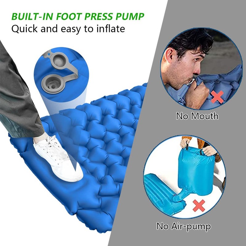 BIHEE Single Sleeping Mat Inflatable Camping Mat Sleeping Mattress Pad