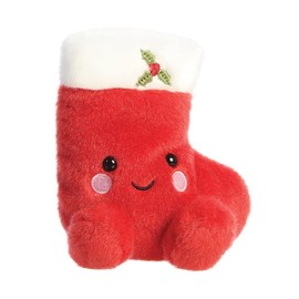 Aurora, 99220, Palm Pals Holly Christmas Stocking, 5In, Soft Toy, Red & White