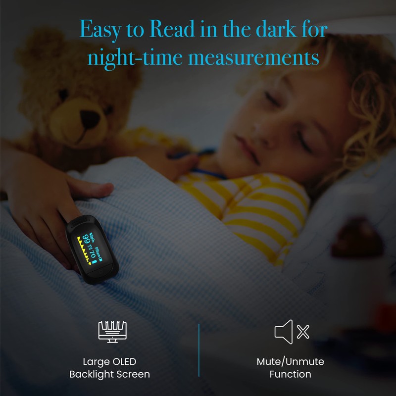 Origin Medical Fingertip Pulse Oximeter, Blood Oxygen Saturation and Heart
