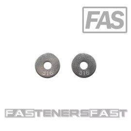 FAS (25) 1/4 ID x 1" OD 316 Stainless Steel Fender Washer Large OD Flat Washers SS