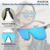 MALIDAK Womens Sunglasses, Polarized Siamese Sunglasses With Full Mirrored Lens,