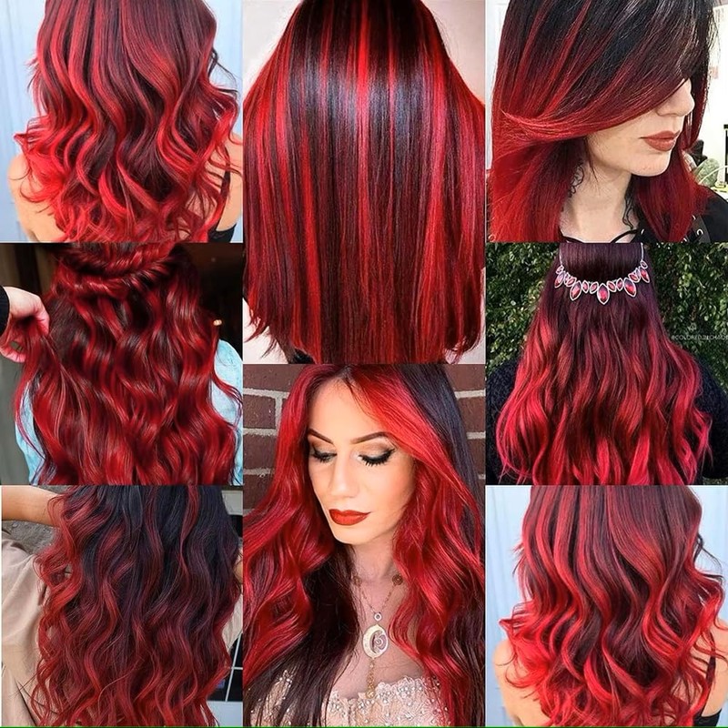 2 x Clip-In Hair Extension Highlights Streaks, Colourful Hair Highlights