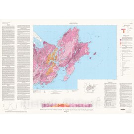 Historic Pictoric Map : Bedrock geologic map of The Gloucester and Rockport quadrangles, Essex County, Massachusetts, 1992 Cartography Wall Art : 24in x 16in