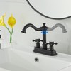 GGStudy Bathroom Faucet Matte Black 2 Handles 4 Inches Centerset