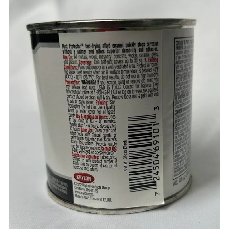 KRYLON Rust Protector and Preventative Enamel with Primer Half-Pints Gloss