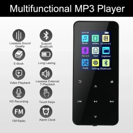 Unbranded Bluetooth 5.0 MP3 Player HiFi Lossless Sound FM Radio Music Voice Recorder 144GB