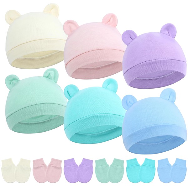 Cinaci 6 Sets Soft Stretchy Cotton Cute Bear Ear Turban