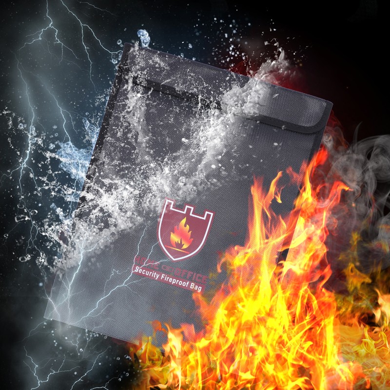Fireproof Waterproof Bag Multi Function Money Document Jewelry Valuables Pouch