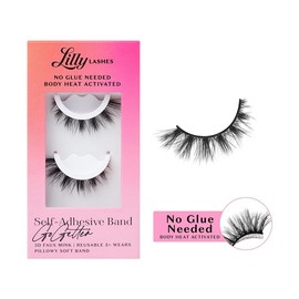 Lilly Lashes 3D Self Adhesive Eyelashes, No Lash Glue Needed, Body Heat Activated Press on Lashes, Reusable Self Adhesive Eyelashes Up to 5x, Natural Lashes, Easy to Apply & Remove (MoneyMaker) - Style: GoGetter