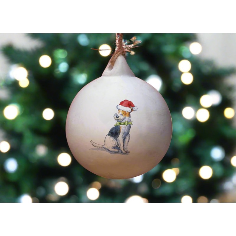 Image Industry Fox Terrier Ceramic Bauble - Tree Decoration -