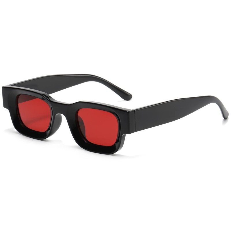 EYLRIM Thick Square Frame Sunglasses for Women Men Chunky Rectangle